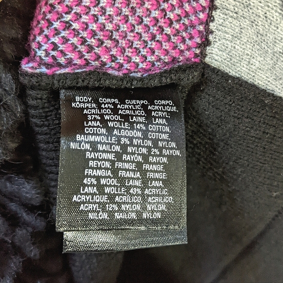 NWOT Anthropologie Sleeping on Snow fringe black & pink sweater skirt Large - Picture 10 of 10